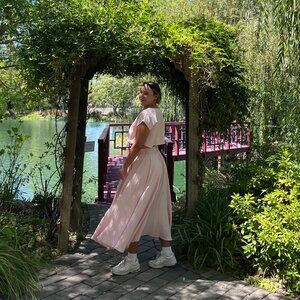 Pink Matching Set Crop Top + Skirt